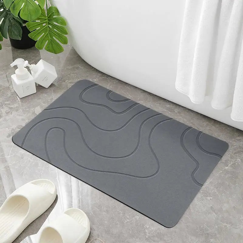 Diatomite Stone Bath Mat Diatom Mud Soft Mat Water Absorption Quick Drying Diatomite Stone Shower Mat Entryway Rugs Indoor