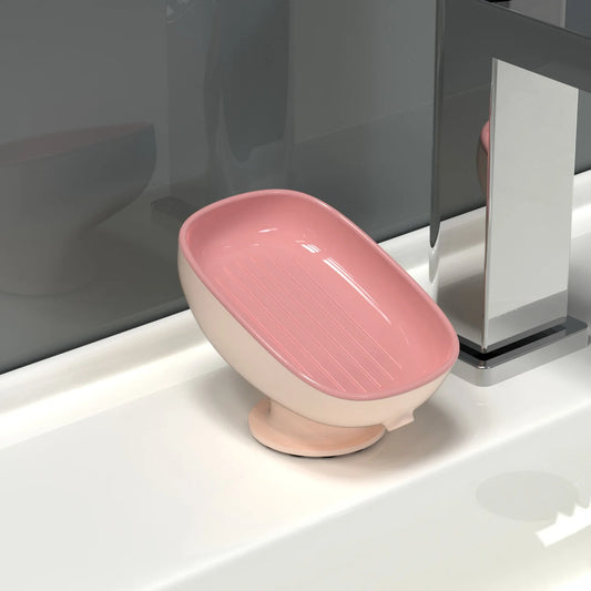 Super Suction Cup Soap Dish with Drain Water for Bathroom Soap Holder Kithcen Sponge Holder Soap Container Bathroom Supplies