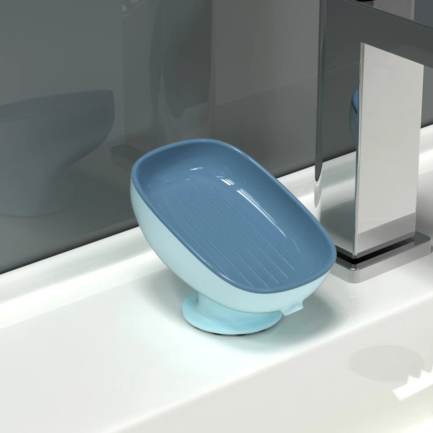 Super Suction Cup Soap Dish with Drain Water for Bathroom Soap Holder Kithcen Sponge Holder Soap Container Bathroom Supplies